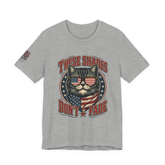 These Shades Don't Fade — Tabby Cat American Flag Tee