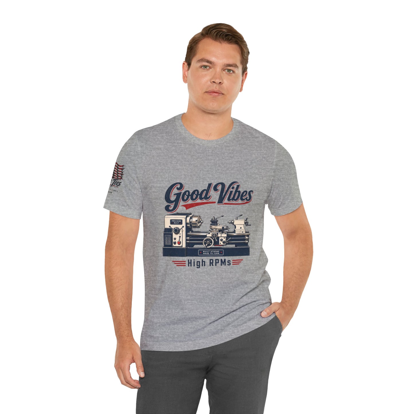 Lathe Machinist Tee - Good Vibes, High RPMs