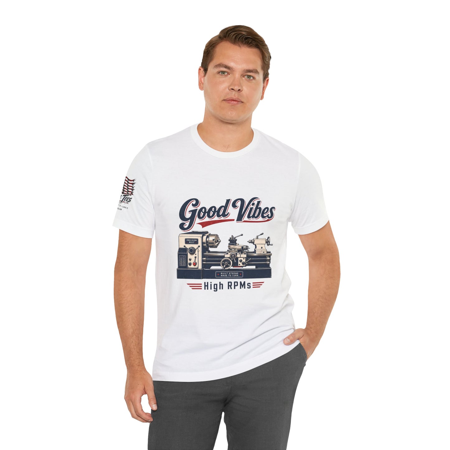 Lathe Machinist Tee - Good Vibes, High RPMs