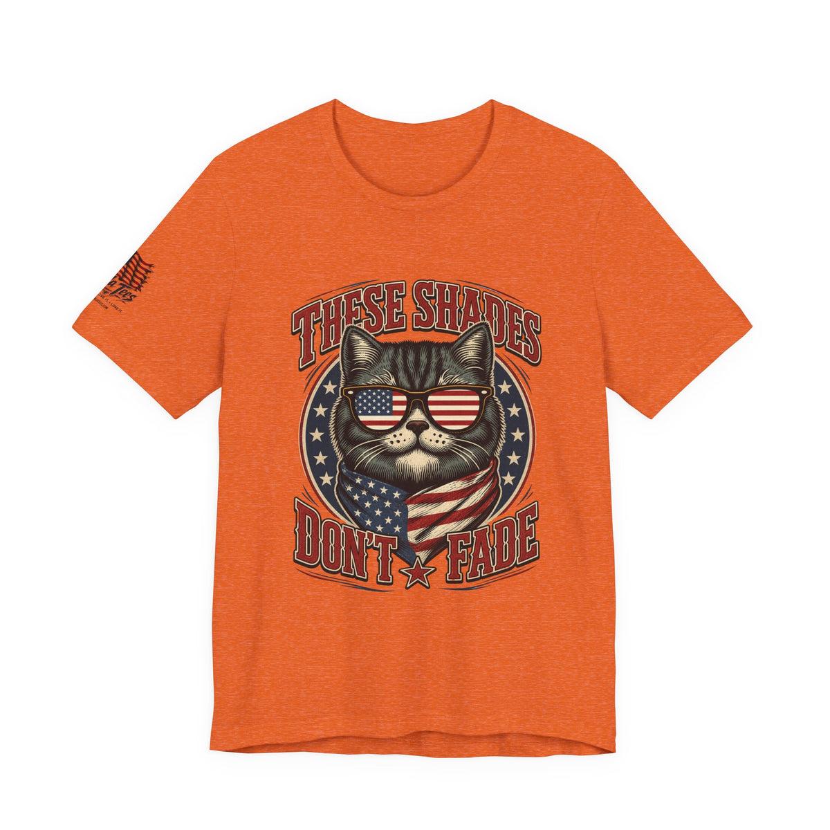 These Shades Don't Fade — Tabby Cat American Flag Tee