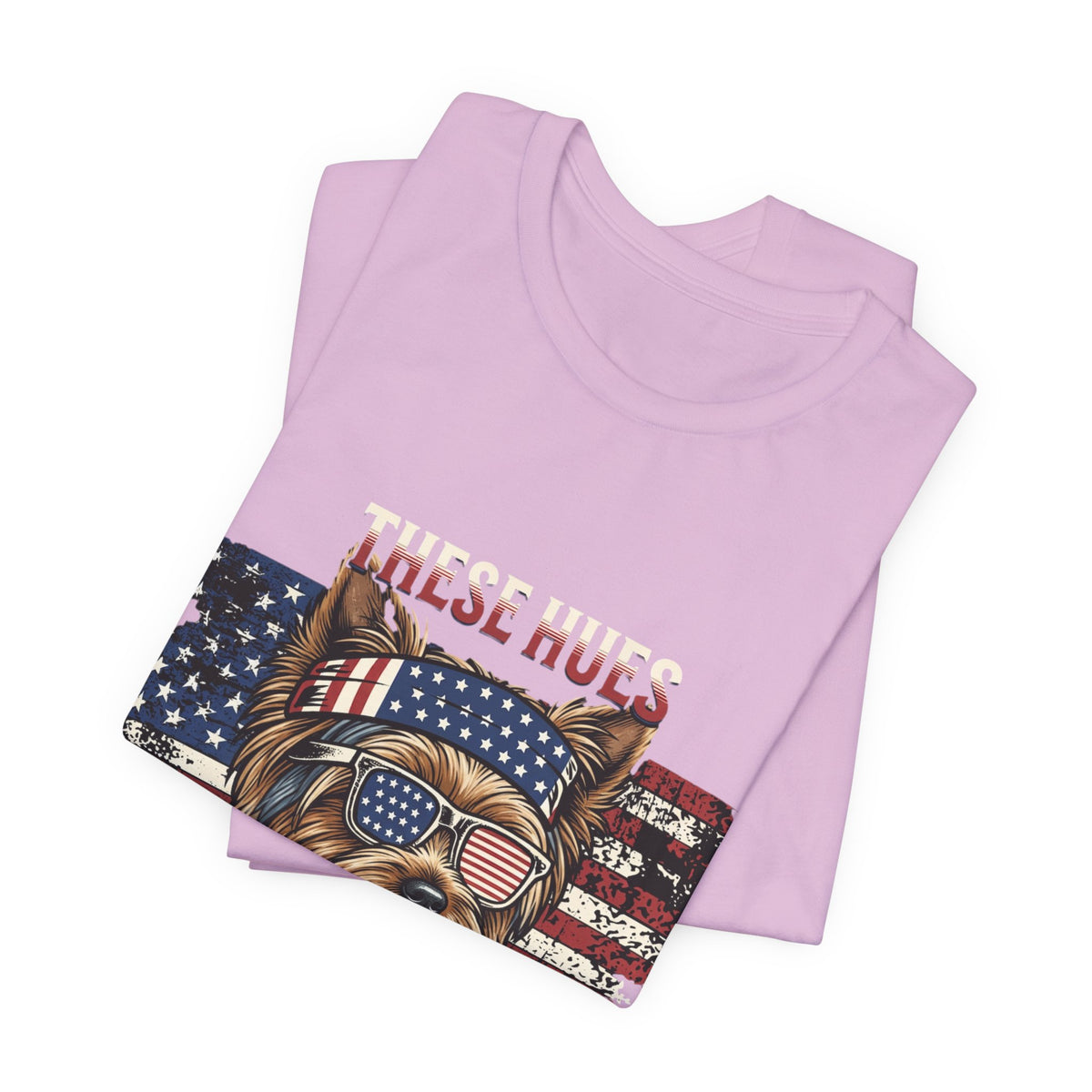 These Hues Don't Lose — Yorkie American Flag Tee