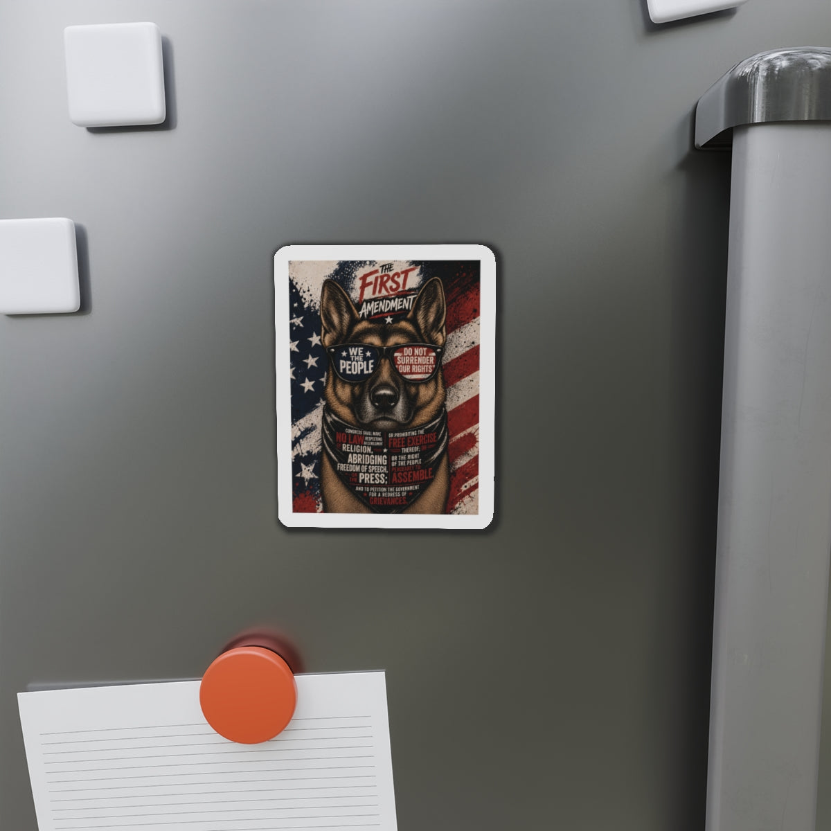 First Amendment — German Shepherd Die-Cut Magnet