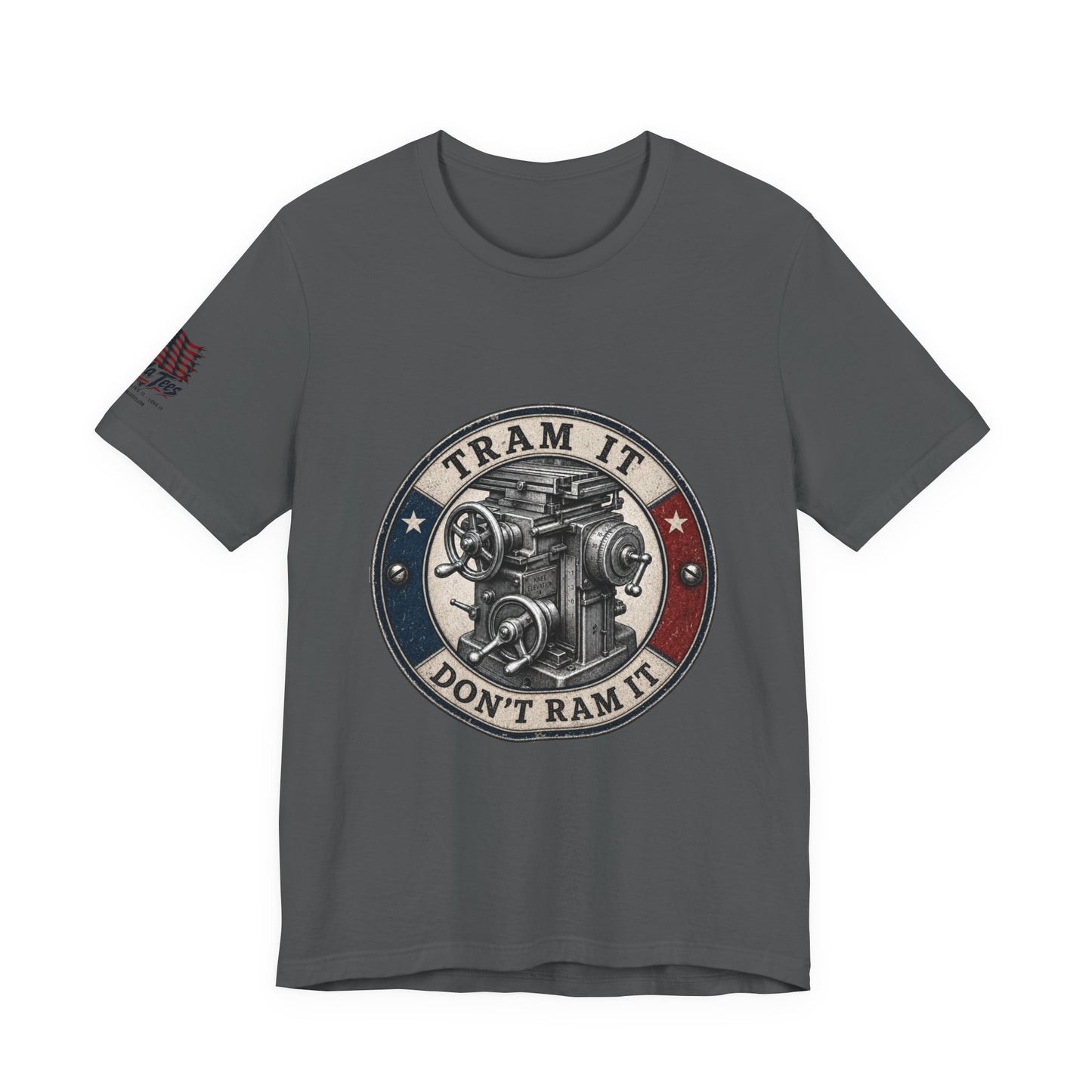 Knee Mill Machinist Tee — Tram It, Don't Ram It
