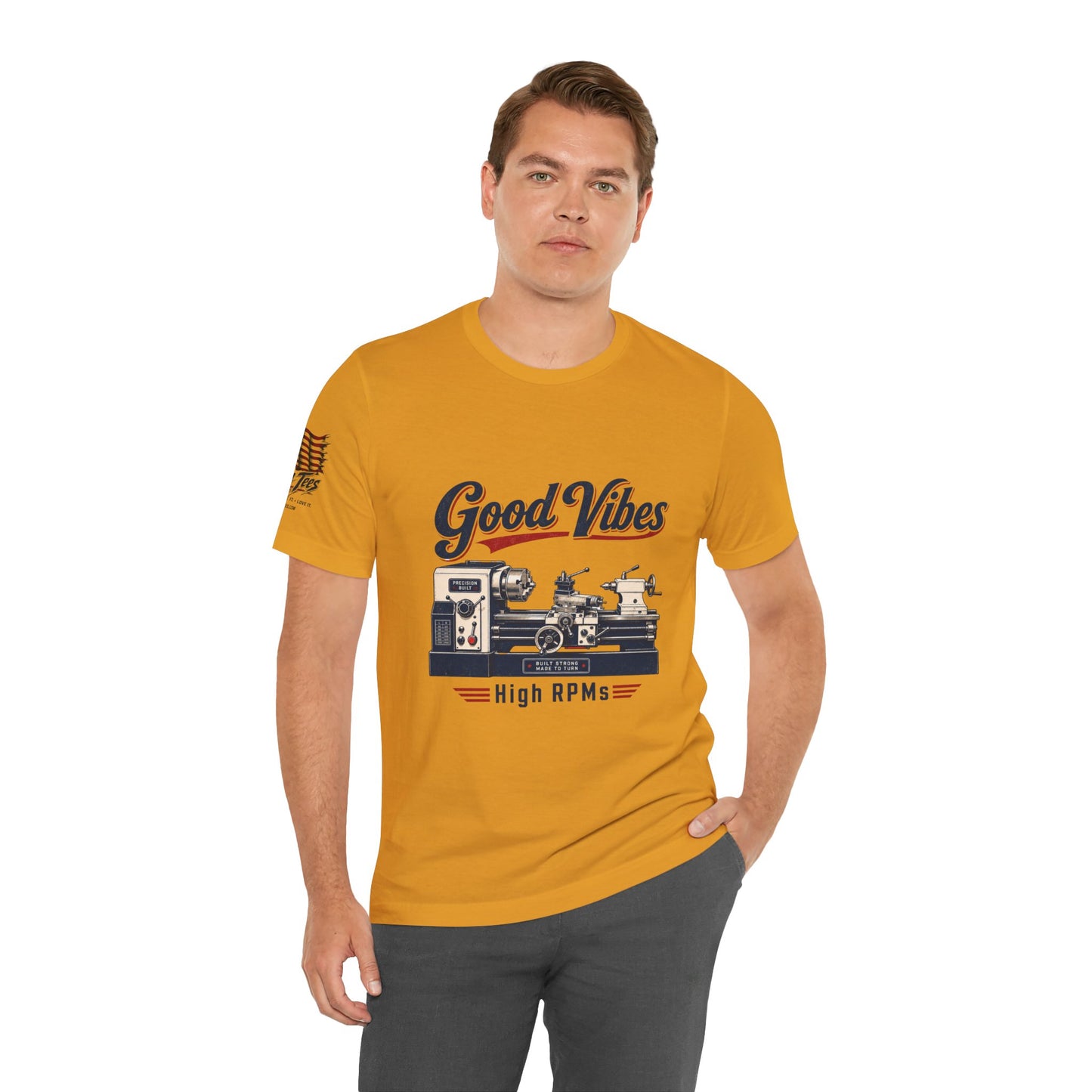 Lathe Machinist Tee - Good Vibes, High RPMs