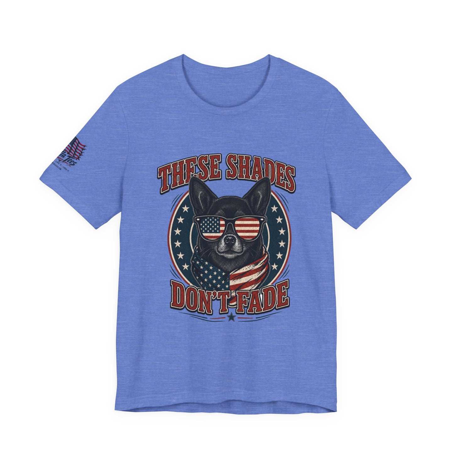 These Shades Don't Fade — Black Chihuahua American Flag Tee