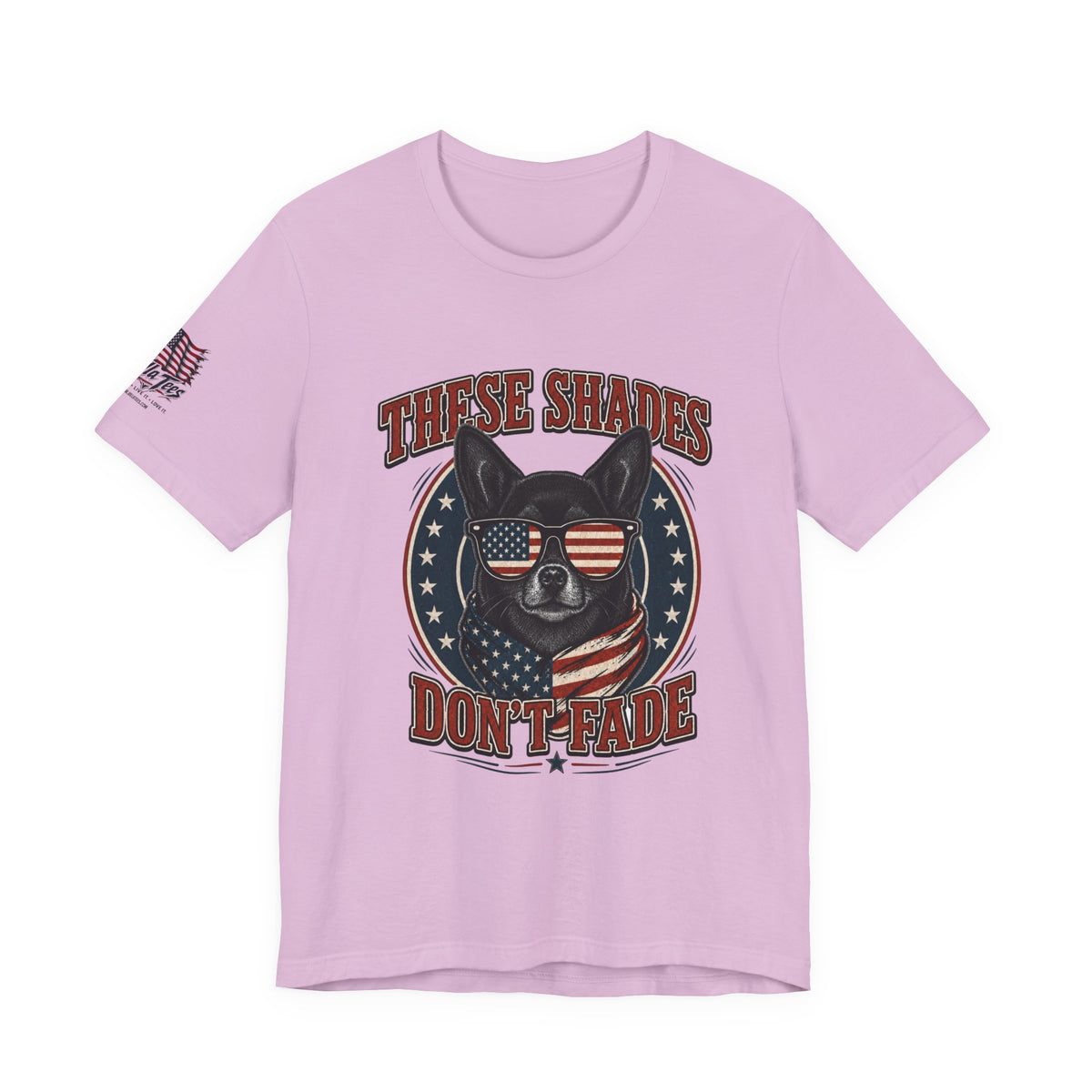 These Shades Don't Fade — Black Chihuahua American Flag Tee