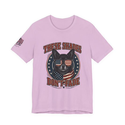 These Shades Don't Fade — Black Chihuahua American Flag Tee