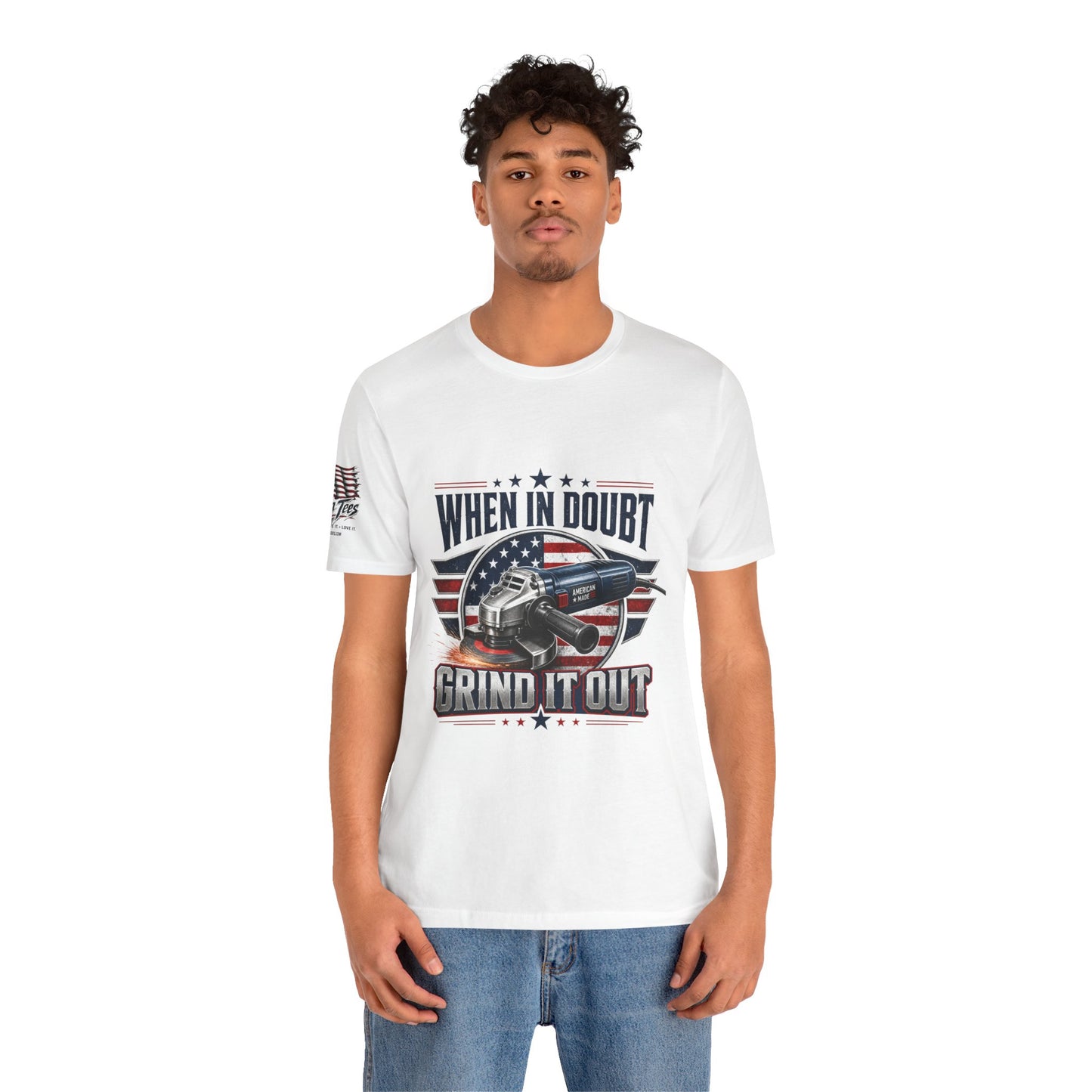 Hand Grinder Machinist Tee -When In Doubt, Grind It Out