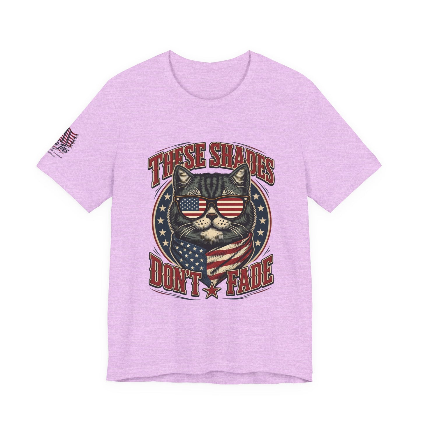 These Shades Don't Fade — Tabby Cat American Flag Tee