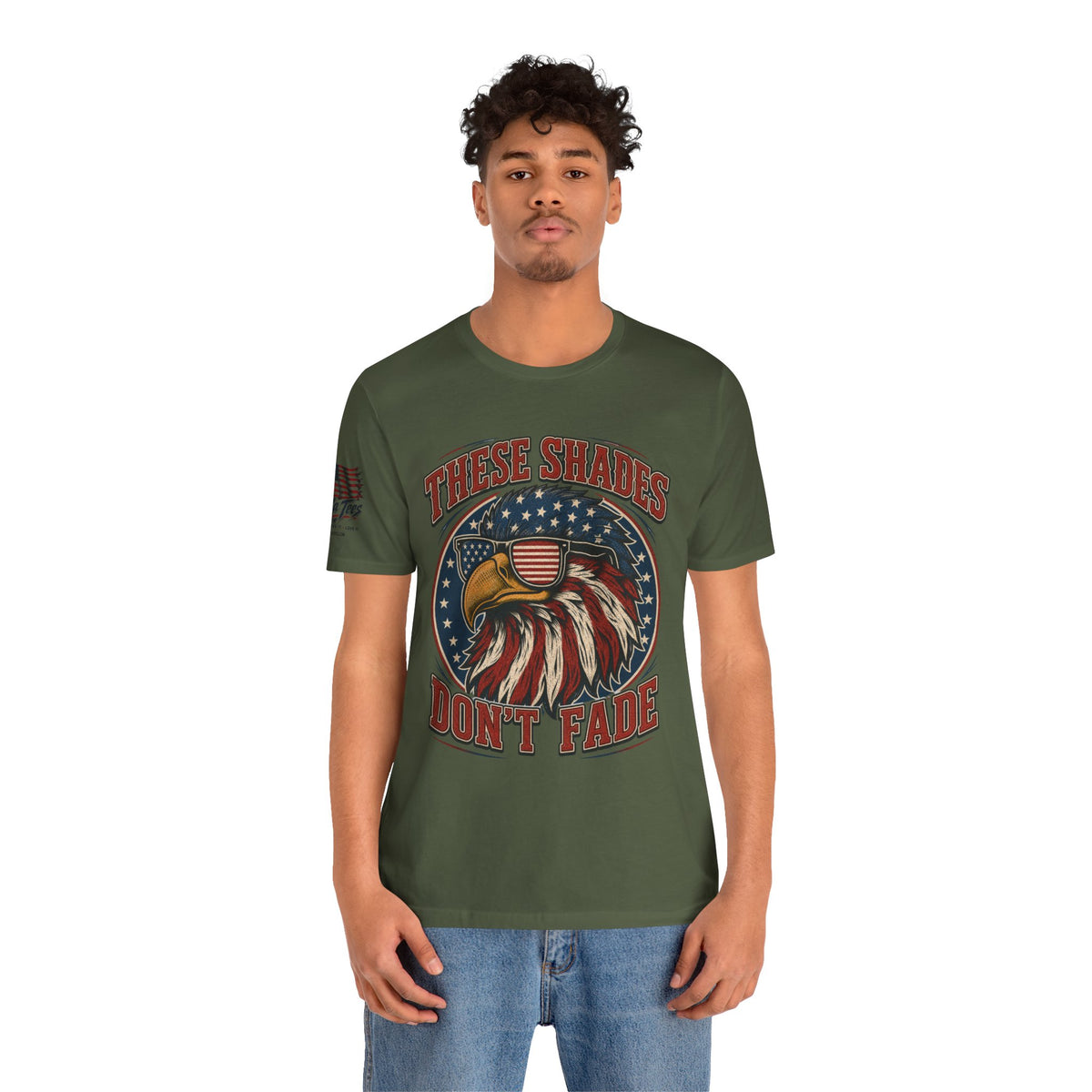 These Shades Don't Fade — American Bald Eagle Flag Tee