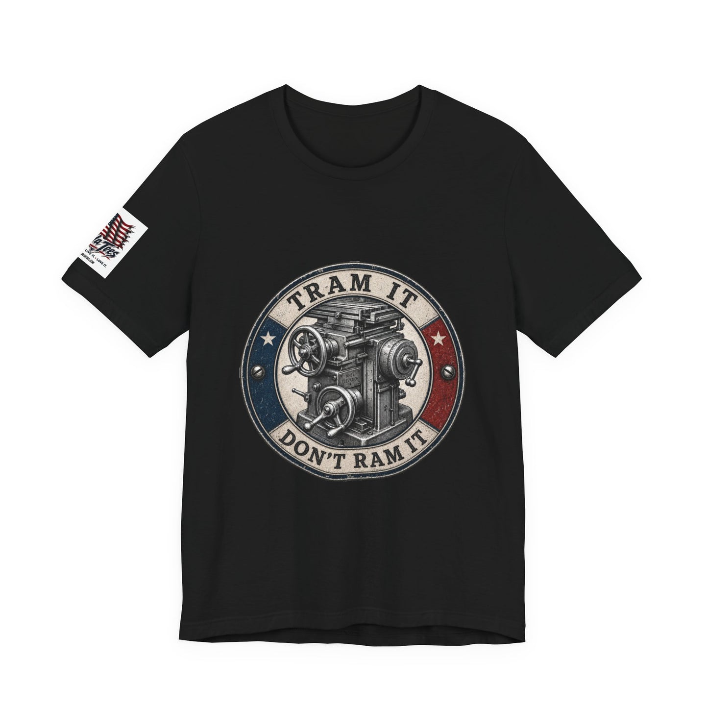 Knee Mill Machinist Tee — Tram It, Don't Ram It