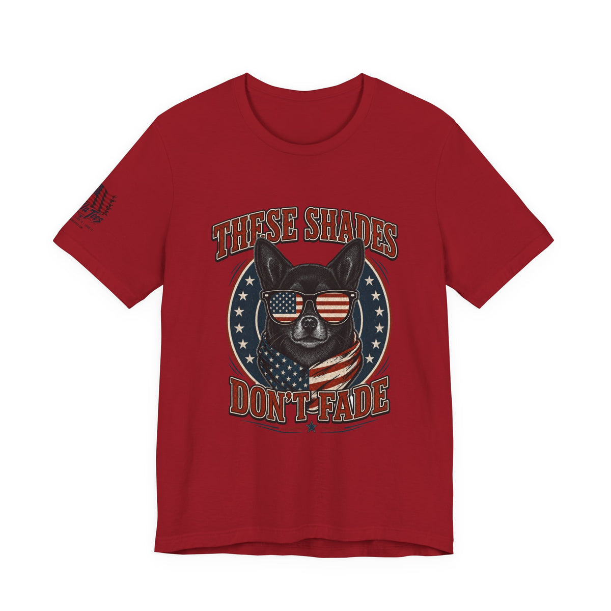These Shades Don't Fade — Black Chihuahua American Flag Tee