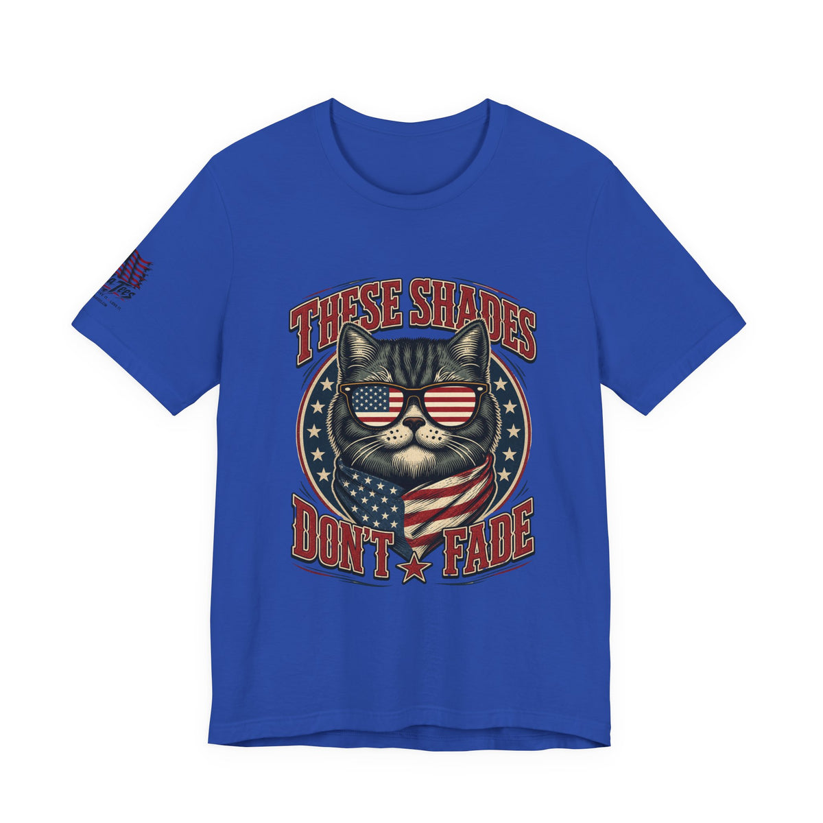 These Shades Don't Fade — Tabby Cat American Flag Tee