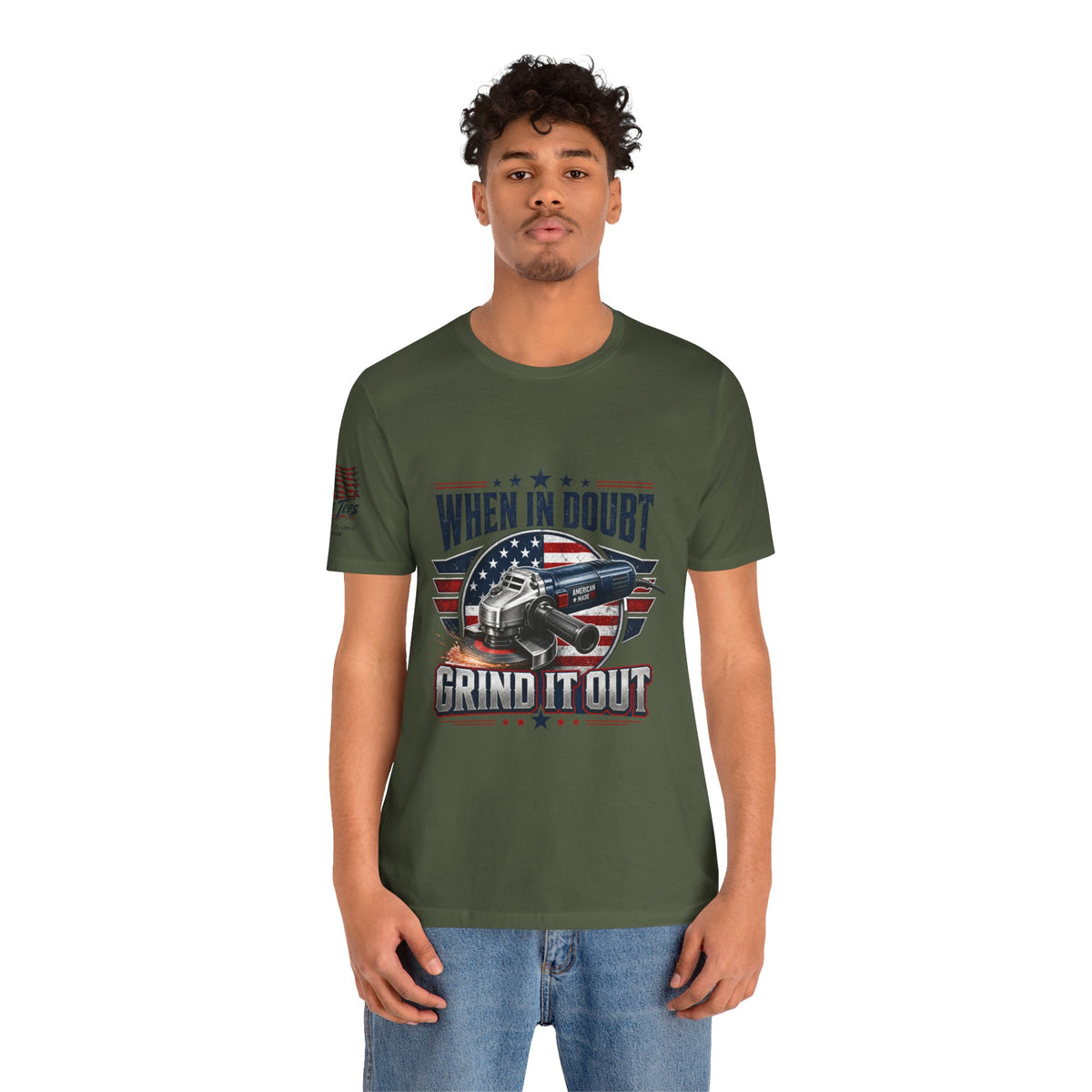 Hand Grinder Machinist Tee -When In Doubt, Grind It Out