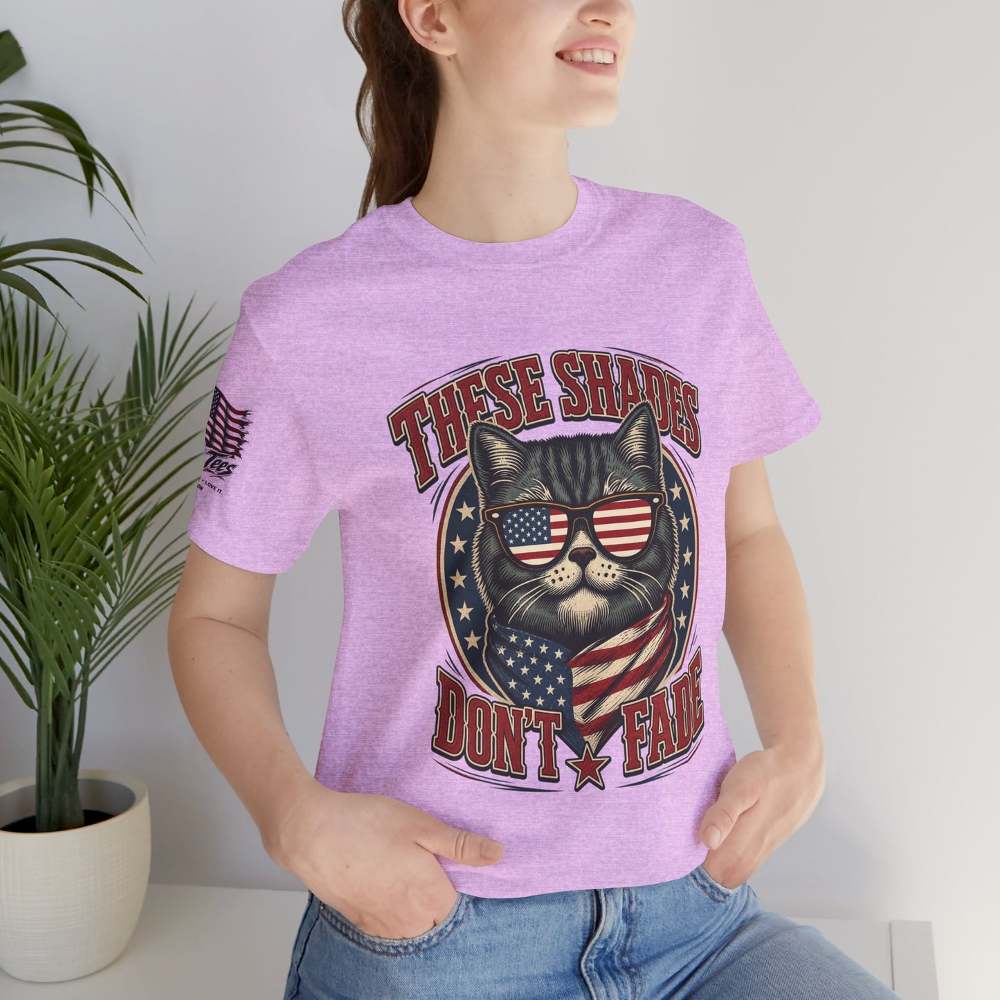 These Shades Don't Fade — Tabby Cat American Flag Tee
