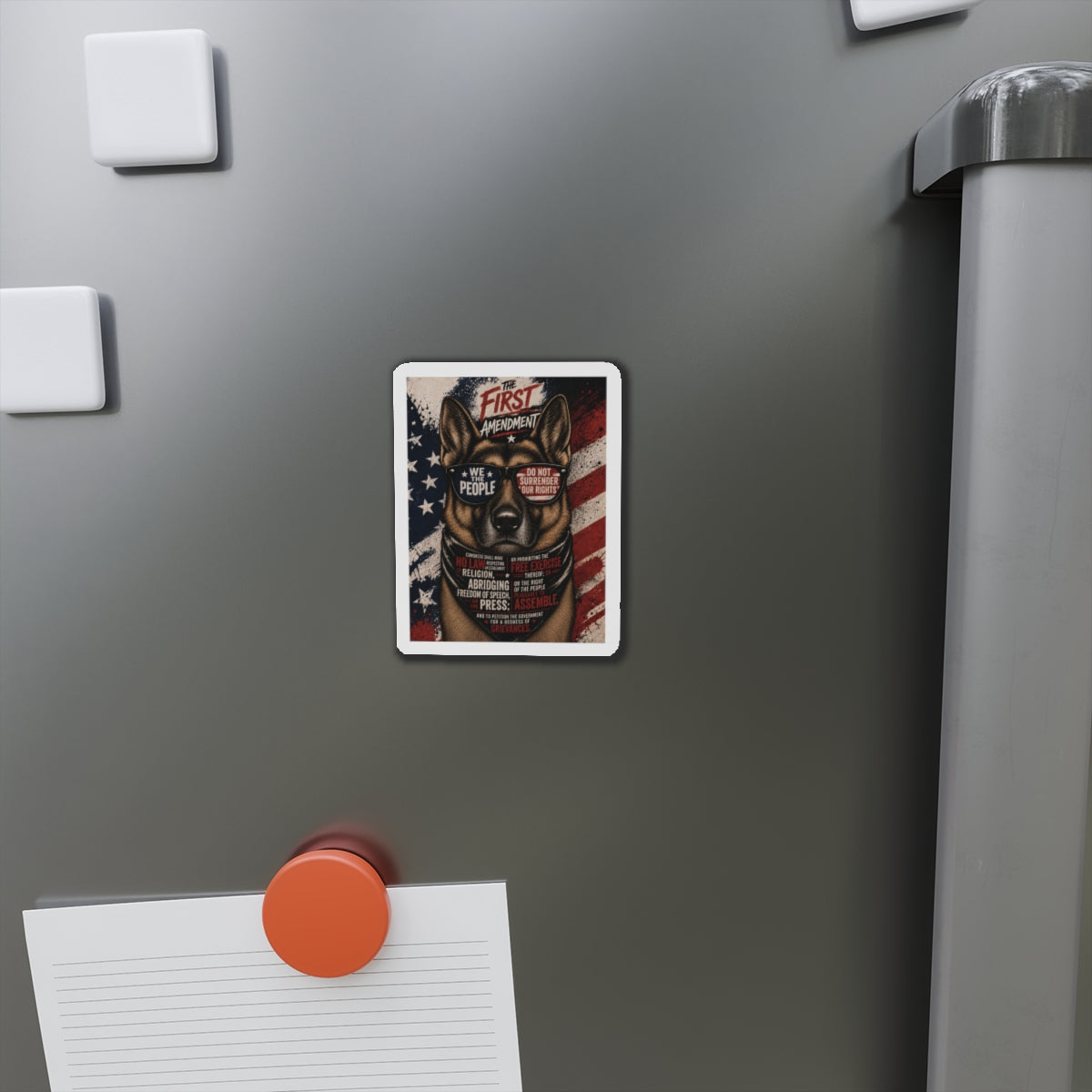 First Amendment — German Shepherd Die-Cut Magnet